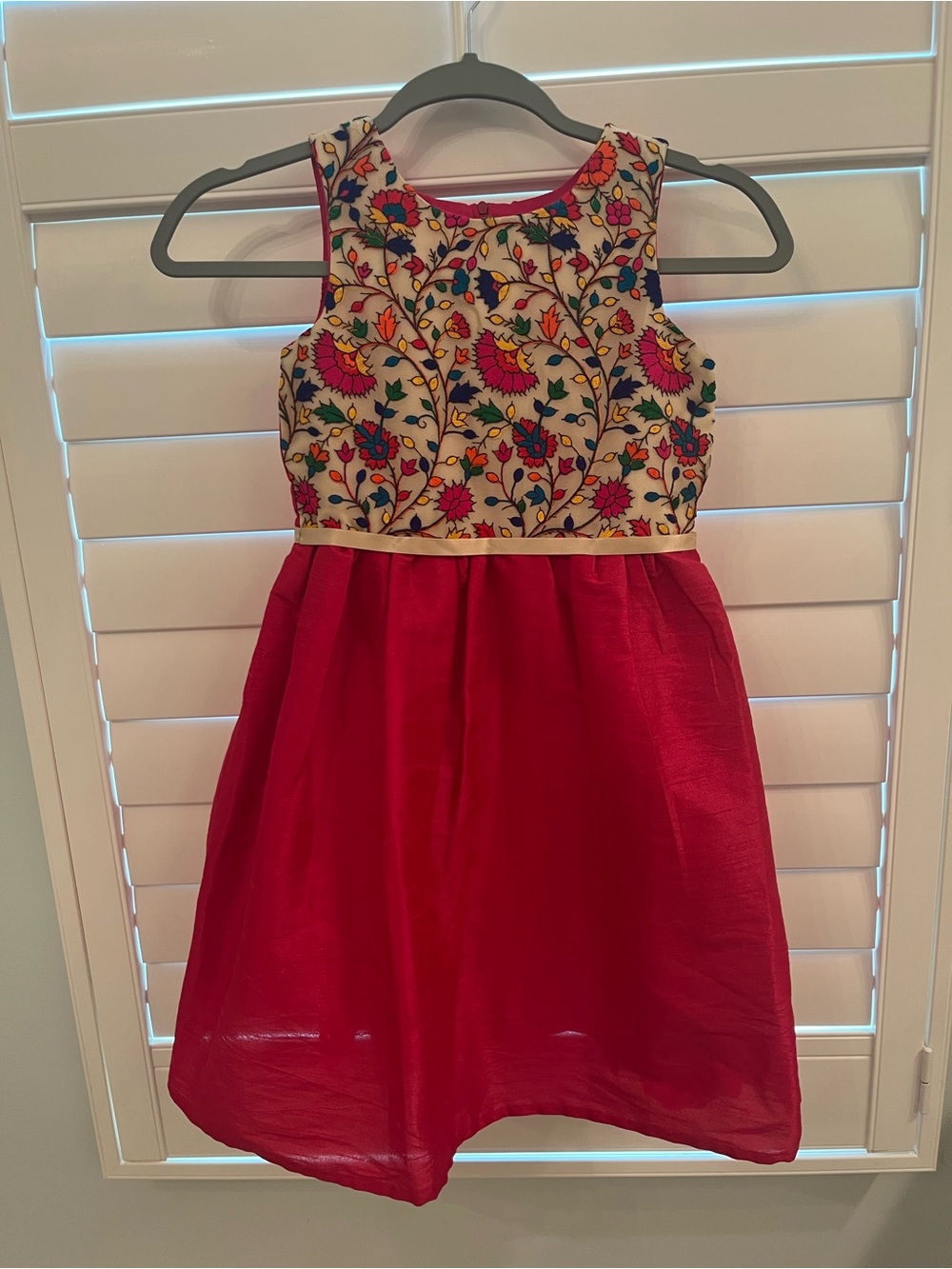 A.T.U.N. Girls' Sleeveless Floral Embroidered Bodice Pink Party Dress